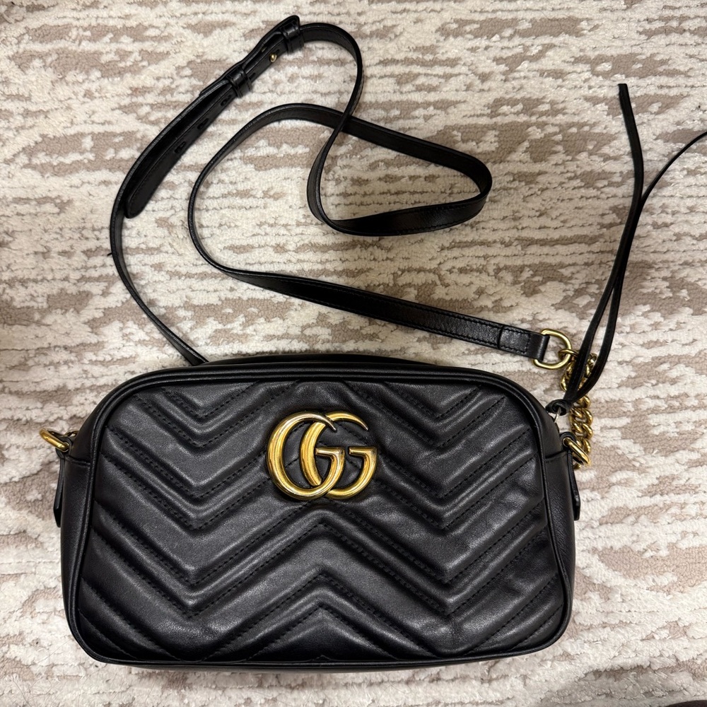 Gucci GG Marmount small leather crossbody
